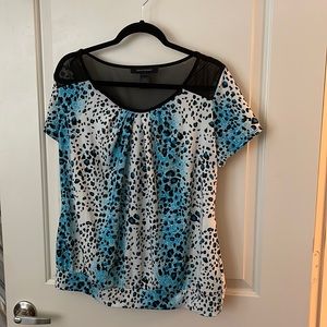 Blue leopard print Ashley Stewart Blouse